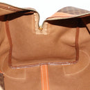 CELINE Macadam Canvas Boston Bag PVC Leather Brown Gold Auth ki6517-20