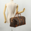 CELINE Macadam Canvas Boston Bag PVC Leather Brown Gold Auth ki6517-23