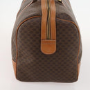 CELINE Macadam Canvas Boston Bag PVC Leather Brown Gold Auth ki6517-3