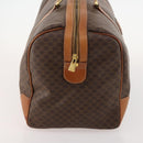 CELINE Macadam Canvas Boston Bag PVC Leather Brown Gold Auth ki6517-4