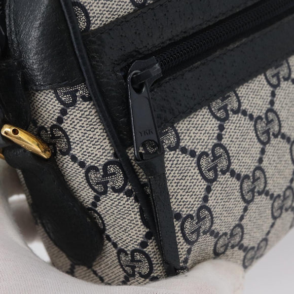 GUCCI Sherry Line GG Supreme Shoulder Bag PVC Navy Gold 98 02 004 Auth ki6519