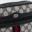 GUCCI Sherry Line GG Supreme Shoulder Bag PVC Navy Gold 98 02 004 Auth ki6519-19