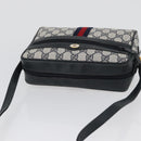GUCCI Sherry Line GG Supreme Shoulder Bag PVC Navy Gold 98 02 004 Auth ki6519-6