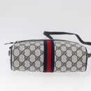 GUCCI Sherry Line GG Supreme Shoulder Bag PVC Navy Gold 98 02 004 Auth ki6519-5