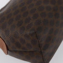 CELINE Macadam Canvas Pouch PVC Leather Brown Gold Auth ki6520-15