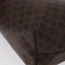 CELINE Macadam Canvas Pouch PVC Leather Brown Gold Auth ki6520-16