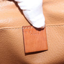 CELINE Macadam Canvas Pouch PVC Leather Brown Gold Auth ki6520-9