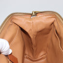 CELINE Macadam Canvas Pouch PVC Leather Brown Gold Auth ki6520-18