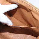 CELINE Macadam Canvas Pouch PVC Leather Brown Gold Auth ki6520-20