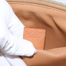 CELINE Macadam Canvas Pouch PVC Leather Brown Gold Auth ki6520-12