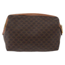 CELINE Macadam Canvas Pouch PVC Leather Brown Gold Auth ki6520-2