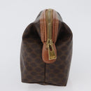 CELINE Macadam Canvas Pouch PVC Leather Brown Gold Auth ki6520-4
