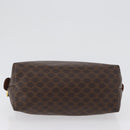 CELINE Macadam Canvas Pouch PVC Leather Brown Gold Auth ki6520-6