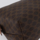 CELINE Macadam Canvas Pouch PVC Leather Brown Gold Auth ki6520-7