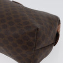 CELINE Macadam Canvas Pouch PVC Leather Brown Gold Auth ki6520-14