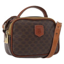CELINE Macadam Canvas Hand Bag PVC Leather 2way Brown Gold Auth ki6521-1