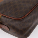 CELINE Macadam Canvas Hand Bag PVC Leather 2way Brown Gold Auth ki6521-15
