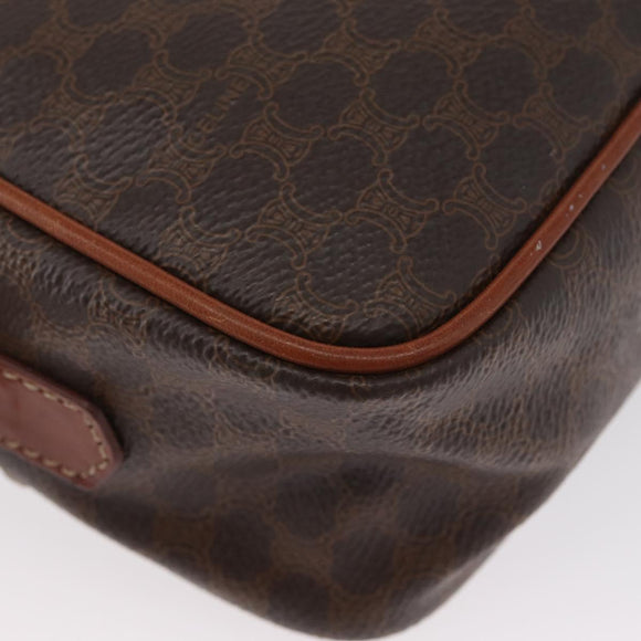 CELINE Macadam Canvas Hand Bag PVC Leather 2way Brown Gold Auth ki6521