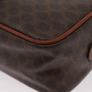 CELINE Macadam Canvas Hand Bag PVC Leather 2way Brown Gold Auth ki6521-18