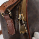 CELINE Macadam Canvas Hand Bag PVC Leather 2way Brown Gold Auth ki6521-10