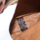 CELINE Macadam Canvas Hand Bag PVC Leather 2way Brown Gold Auth ki6521-11