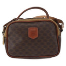 CELINE Macadam Canvas Hand Bag PVC Leather 2way Brown Gold Auth ki6521-13