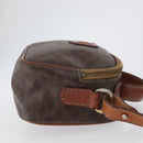 CELINE Macadam Canvas Hand Bag PVC Leather 2way Brown Gold Auth ki6521-3