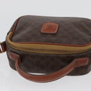 CELINE Macadam Canvas Hand Bag PVC Leather 2way Brown Gold Auth ki6521-6