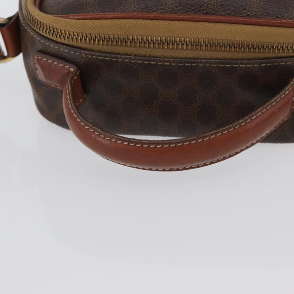 CELINE Macadam Canvas Hand Bag PVC Leather 2way Brown Gold Auth ki6521