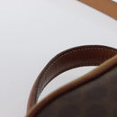 CELINE Macadam Canvas Hand Bag PVC Leather 2way Brown Gold Auth ki6521-8