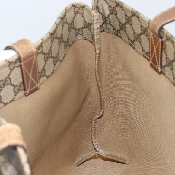 GUCCI GG Supreme Tote Bag PVC Beige 41 02 109 Auth ki6523