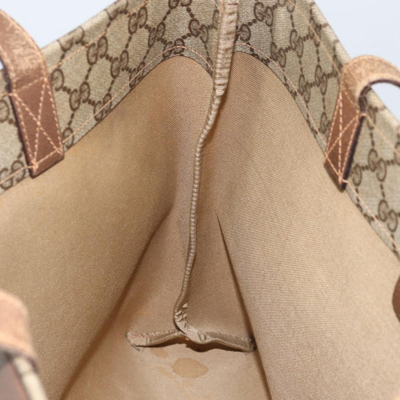 GUCCI GG Supreme Tote Bag PVC Beige 41 02 109 Auth ki6523