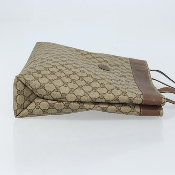 GUCCI GG Supreme Tote Bag PVC Beige 41 02 109 Auth ki6523