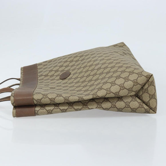 GUCCI GG Supreme Tote Bag PVC Beige 41 02 109 Auth ki6523