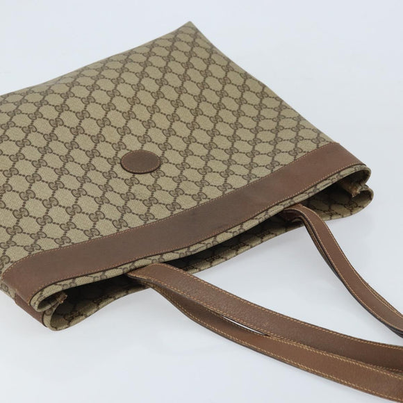 GUCCI GG Supreme Tote Bag PVC Beige 41 02 109 Auth ki6523