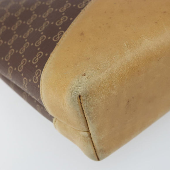 GUCCI Micro GG Supreme Shoulder Bag PVC Brown Gold Auth ki6524