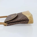 GUCCI Micro GG Supreme Shoulder Bag PVC Brown Gold Auth ki6524-5