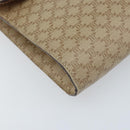 CELINE Macadam Canvas Circle Logo Bag PVC Leather Beige Gold Auth ki6527-14