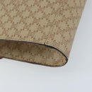 CELINE Macadam Canvas Circle Logo Bag PVC Leather Beige Gold Auth ki6527-16