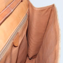 CELINE Macadam Canvas Circle Logo Bag PVC Leather Beige Gold Auth ki6527-18