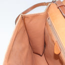 CELINE Macadam Canvas Circle Logo Bag PVC Leather Beige Gold Auth ki6527-19