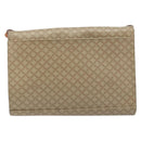 CELINE Macadam Canvas Circle Logo Bag PVC Leather Beige Gold Auth ki6527-2