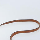 CELINE Macadam Canvas Circle Logo Bag PVC Leather Beige Gold Auth ki6527-8