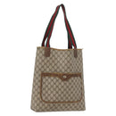 GUCCI GG Supreme Web Sherry Line Tote Bag PVC Beige Red 39 02 003 Auth ki6528-1