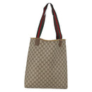 GUCCI GG Supreme Web Sherry Line Tote Bag PVC Beige Red 39 02 003 Auth ki6528-2