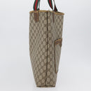 GUCCI GG Supreme Web Sherry Line Tote Bag PVC Beige Red 39 02 003 Auth ki6528-5