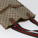 GUCCI GG Supreme Web Sherry Line Tote Bag PVC Beige Red 39 02 003 Auth ki6528-7