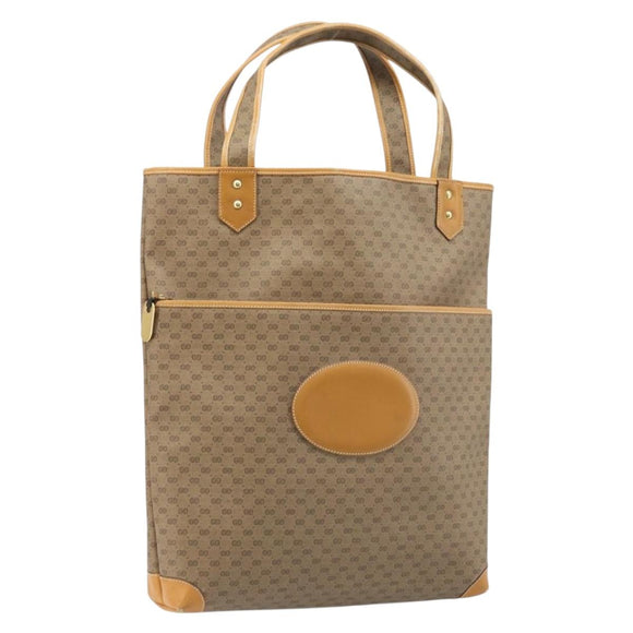 GUCCI Micro GG Supreme Tote Bag PVC Beige Gold 002 58 0054 Auth ki6529