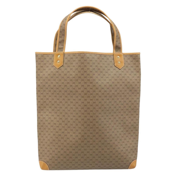 GUCCI Micro GG Supreme Tote Bag PVC Beige Gold 002 58 0054 Auth ki6529