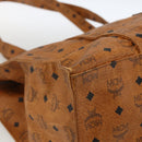 MCM Logogram Vicetos Tote Bag PVC Brown Gold Auth ki6533-14